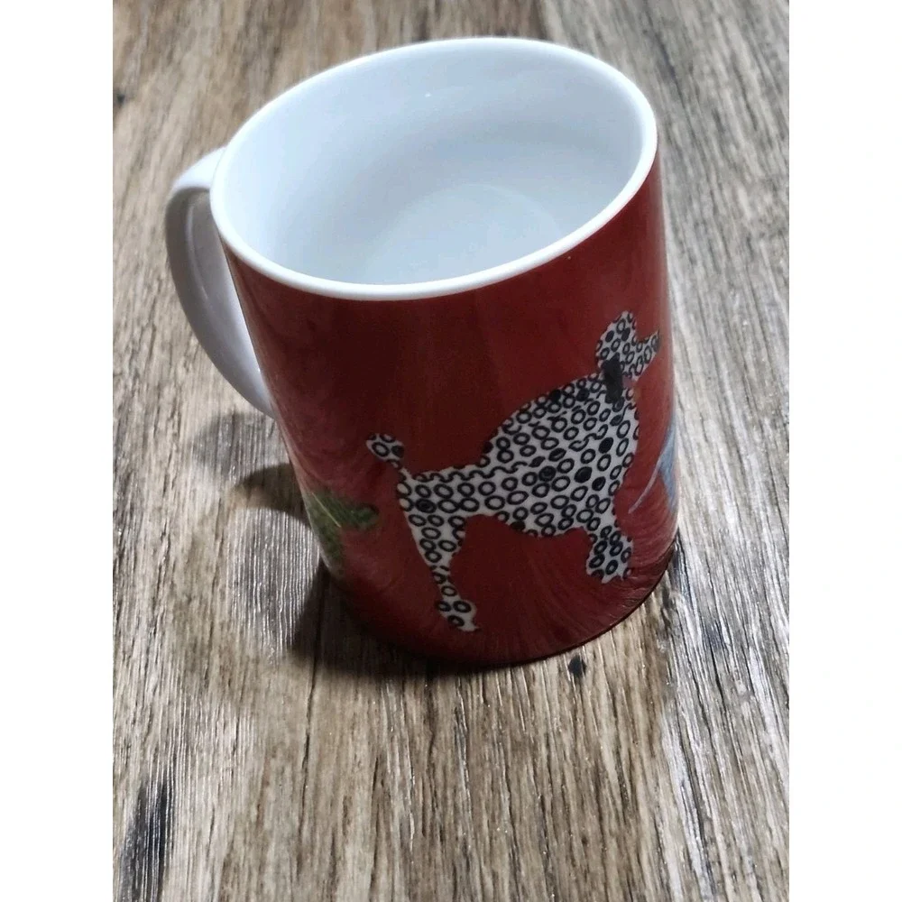 Vintage West Elm Dog Cat Lover Rescue Mug ASPCA Coffee Cup Art Poodle Lab 12 oz